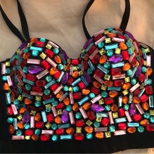 Bejeweled multicolor top